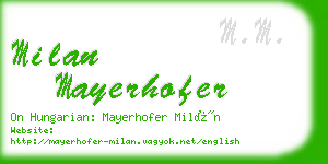 milan mayerhofer business card